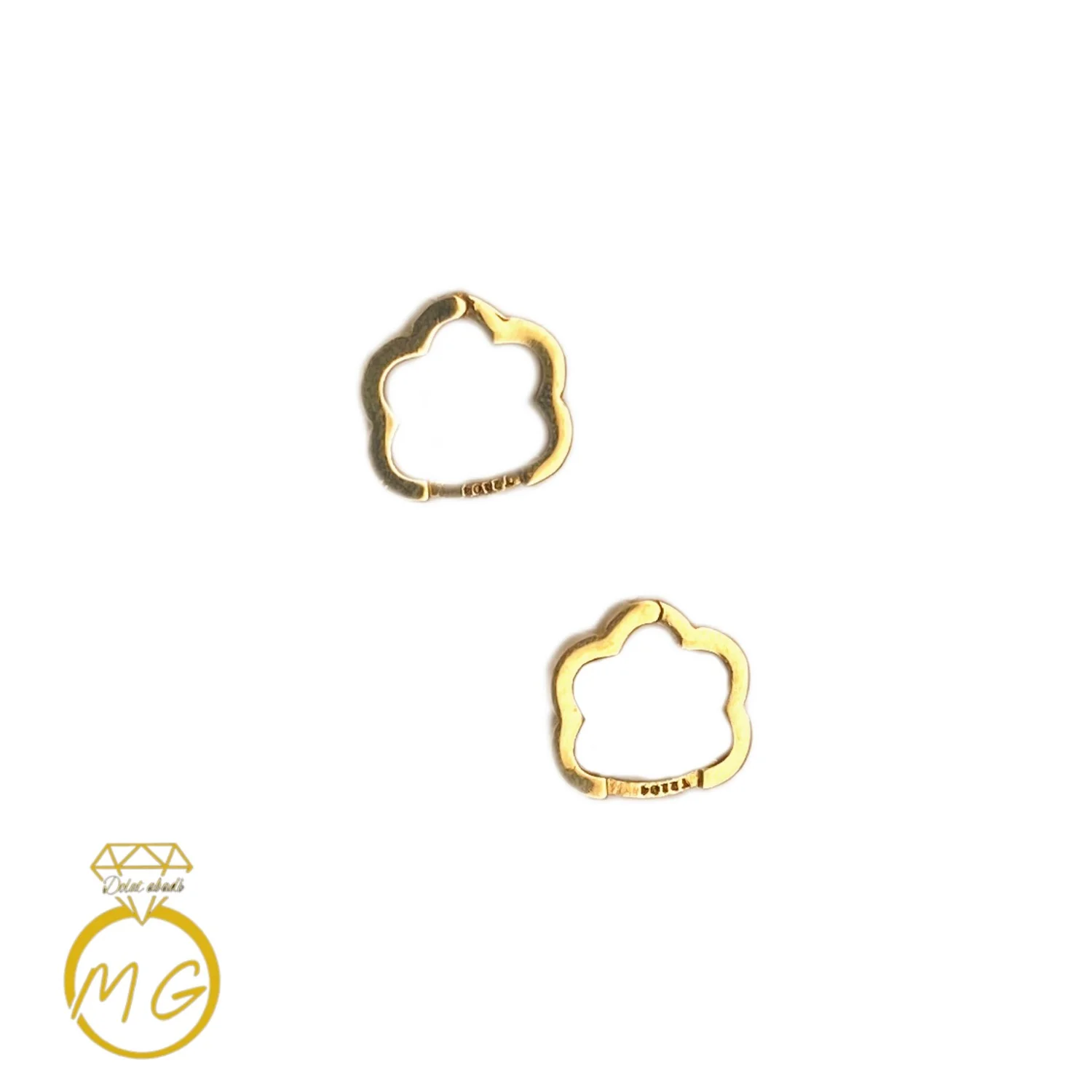 گوشواره حلقه ای ریز طرح گل
